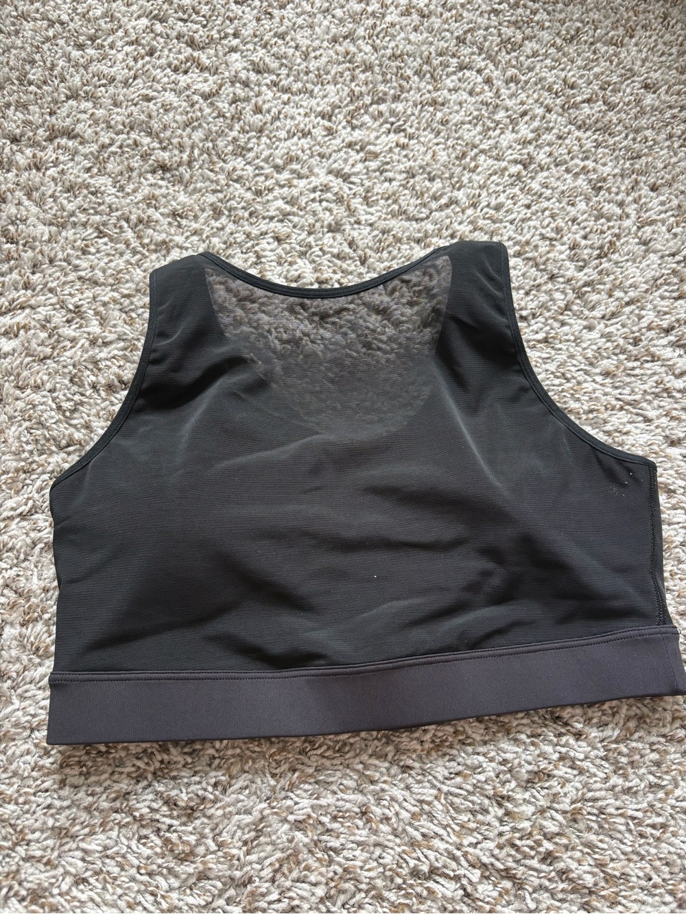 Old Navy Black High-Neck Mesh-Back Sports Bra